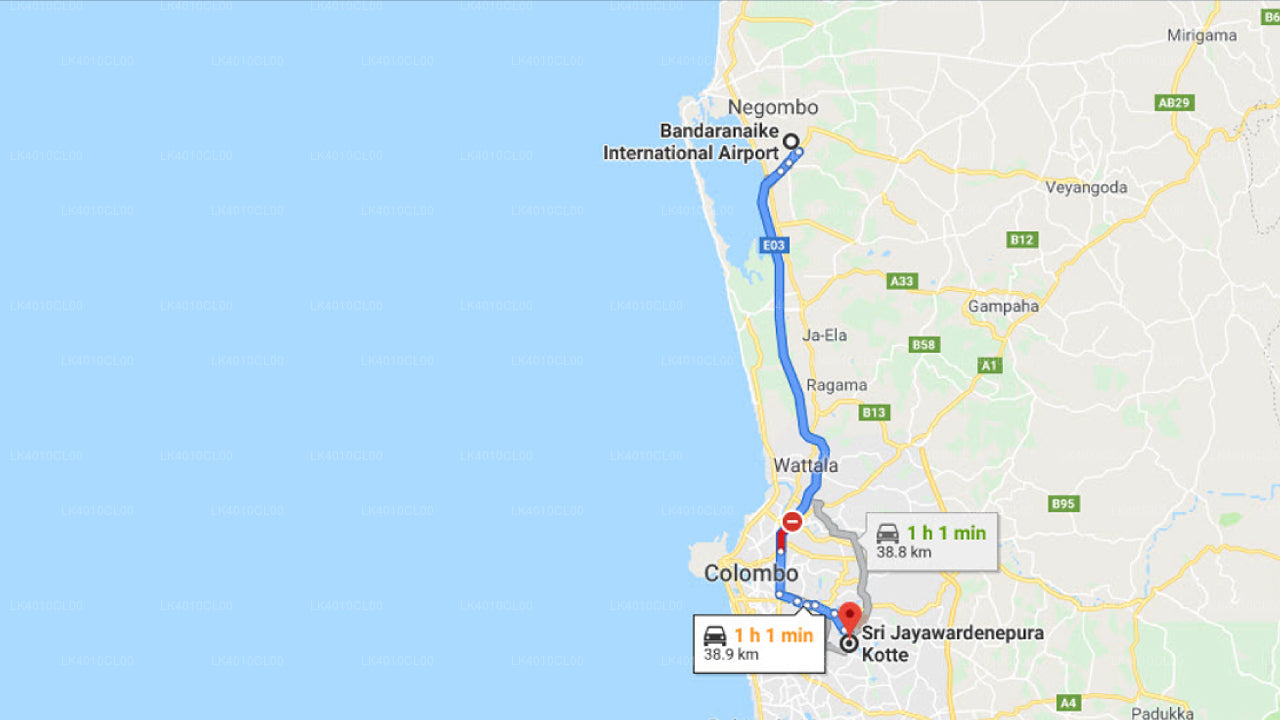 Colombo Airport (CMB) to Kotte City Private Transfer