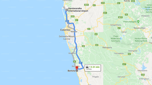 Transfer between Colombo (CMB) Airport and Cinnamon Bentota Beach, Bentota