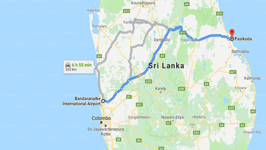 Transfer between Colombo Airport (CMB) and Anantaya Resort and Spa Passikudah, pasikuda