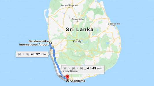 Transfer between Colombo Airport (CMB) and Kabalana Boutique Hotel, Ahangama