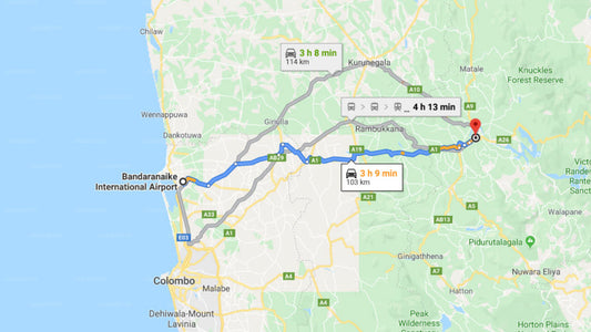 Transfer between Colombo Airport (CMB) and Senani Hotel, Kandy