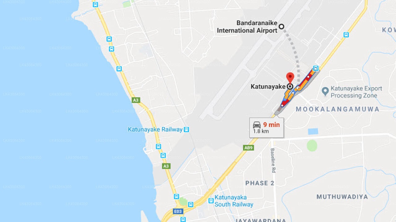 Transfer between Colombo Airport (CMB) and Ramada Katunayake, Katunayake