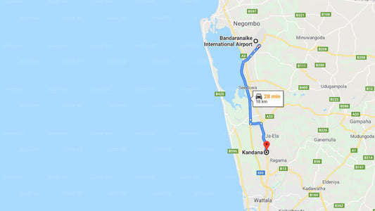 Transfer between Colombo Airport (CMB) and Villa Grand Kandana, Kandana