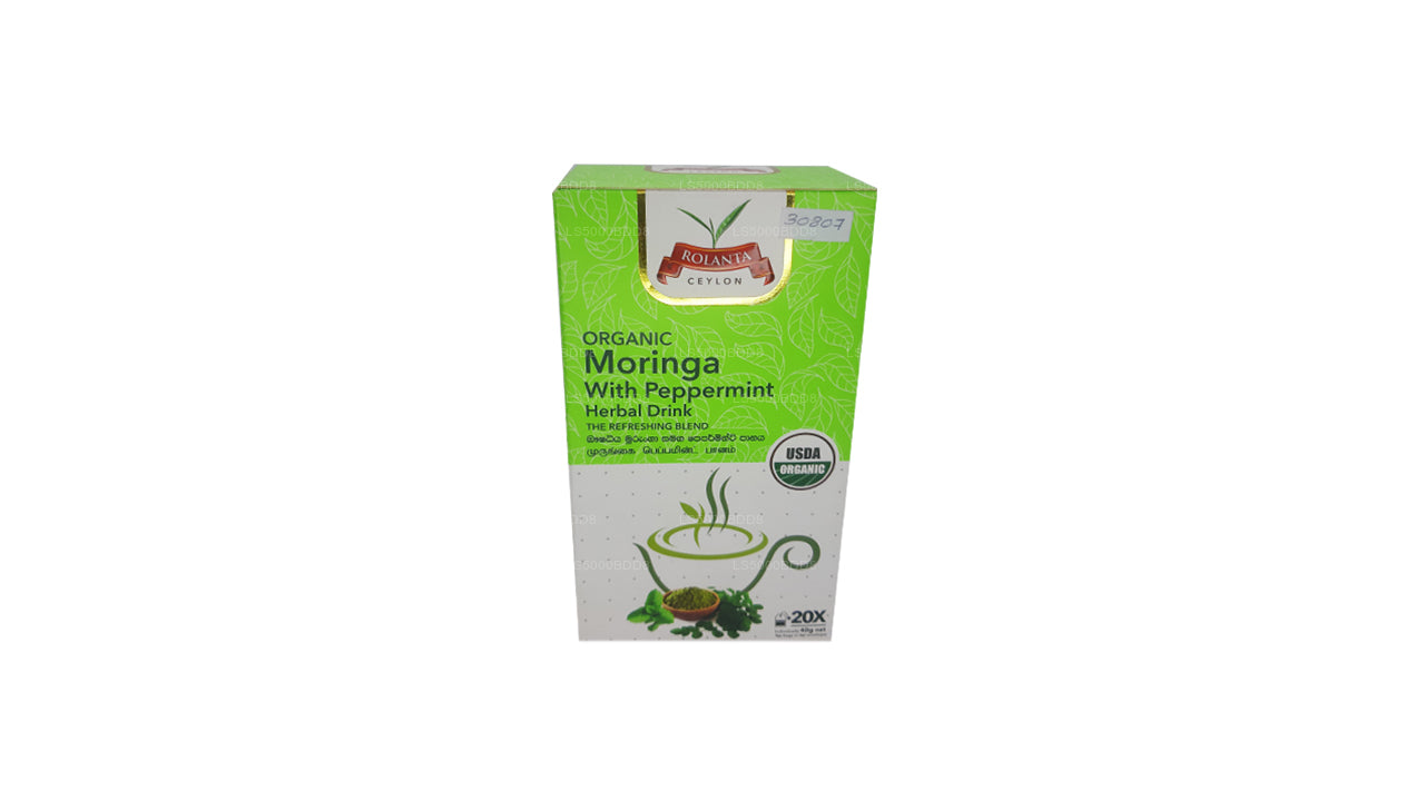 Rolanta Organic Moringa With Peppermint Herbal Drink (40g) 25 Tea Bag