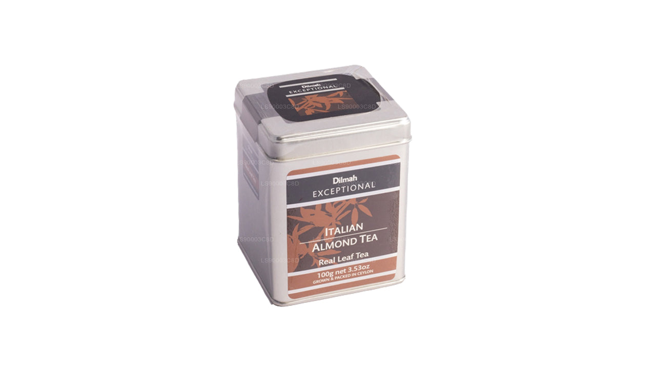 Dilmah exceptionell italiensk mandel te (100g) tenn Caddy