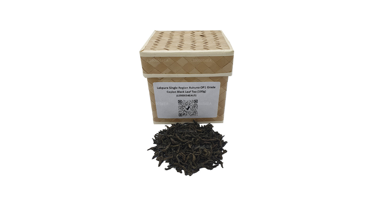 Lakpura enda region Ruhuna OP1 Grade Ceylon svart blad te (100g)