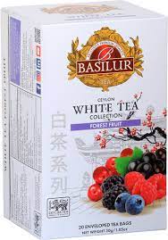 BASILUR - FLAVOURED WHITE TEA - BOX - PAPER ENVELOPED TEA BAG - FOREST FRUIT (30g)