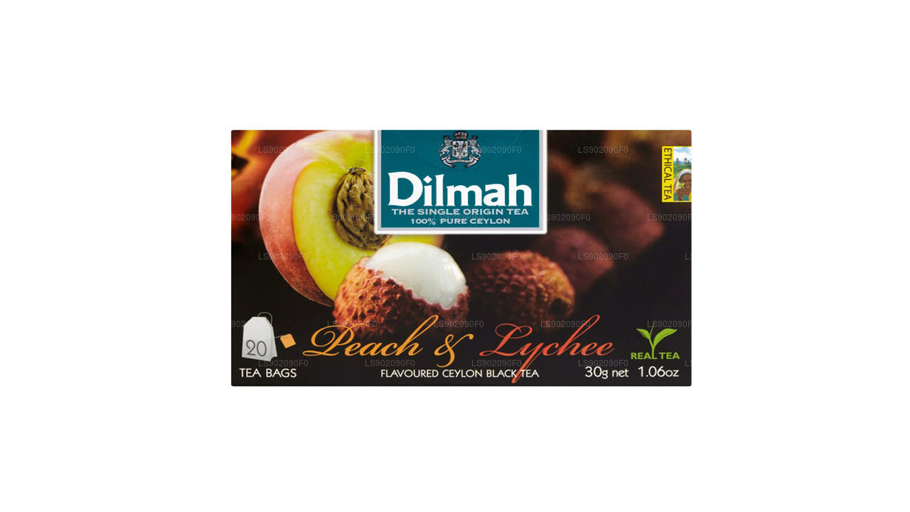Dilmah persika och litchi smaksatt te (30g) 20 tepåsar