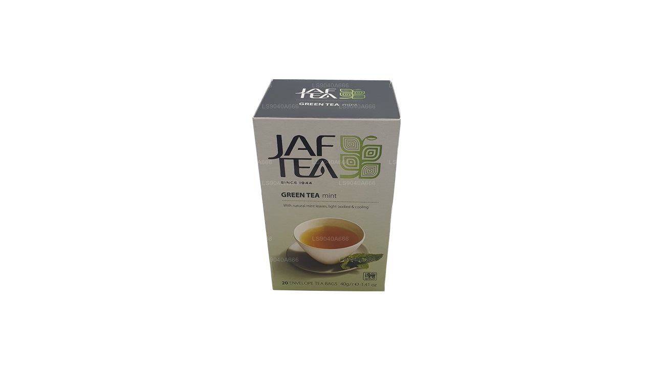 Jaf Tea Pure Green Kollektion Grönt te Mintfolie Kuvert Tepåsar (40g)