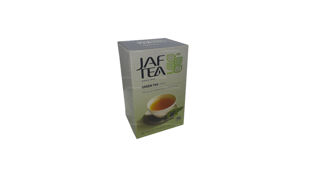 Jaf Tea Pure Green Kollektion Grönt te Mintfolie Kuvert Tepåsar (40g)