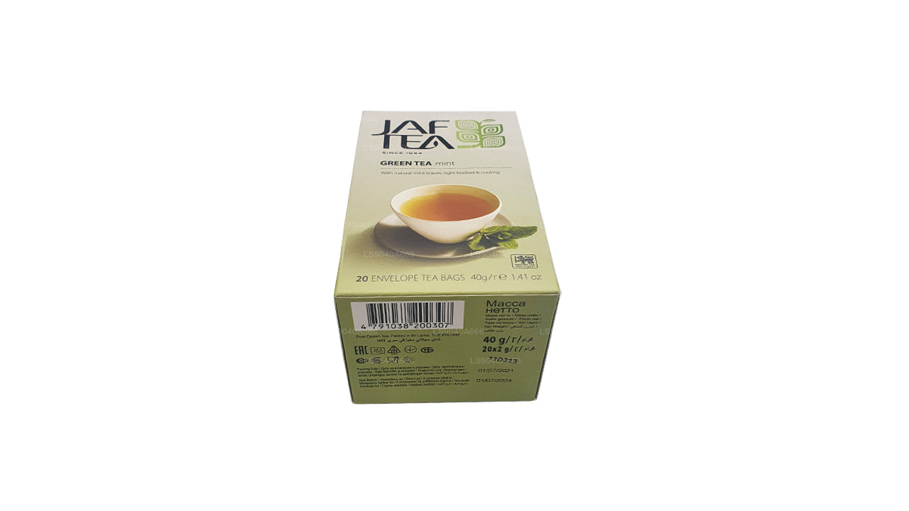 Jaf Tea Pure Green Kollektion Grönt te Mintfolie Kuvert Tepåsar (40g)