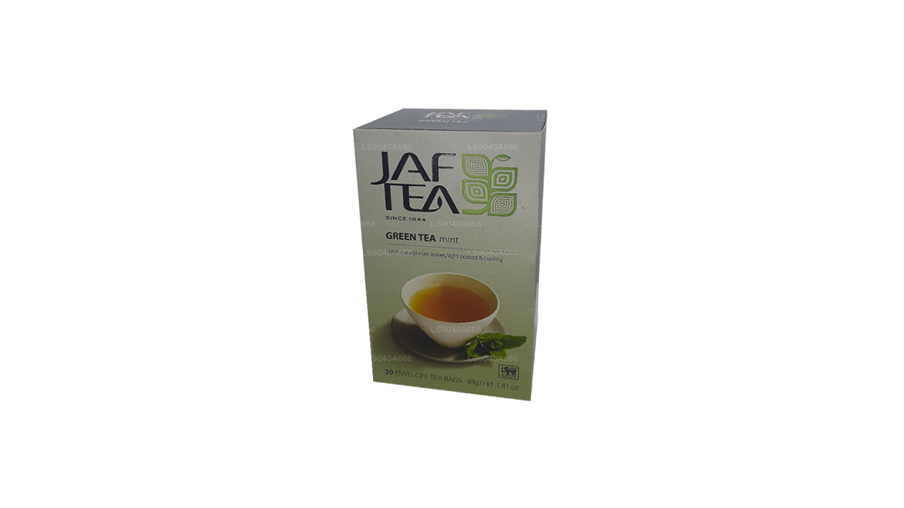 Jaf Tea Pure Green Kollektion Grönt te Mintfolie Kuvert Tepåsar (40g)