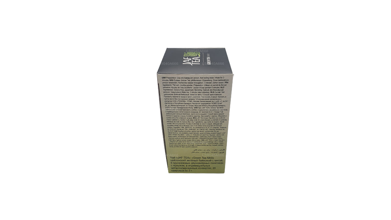 Jaf Tea Pure Green Kollektion Grönt te Mintfolie Kuvert Tepåsar (40g)